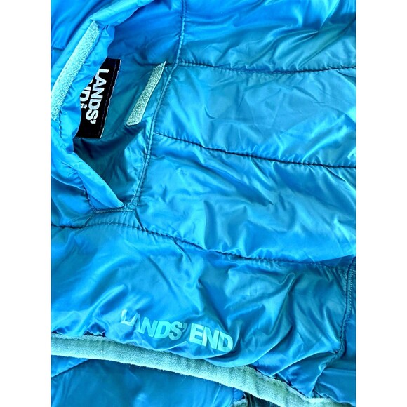 Lands’ End Kids Girls Winter Jacket Blue Size L 10 12 Coat - Picture 4 of 7